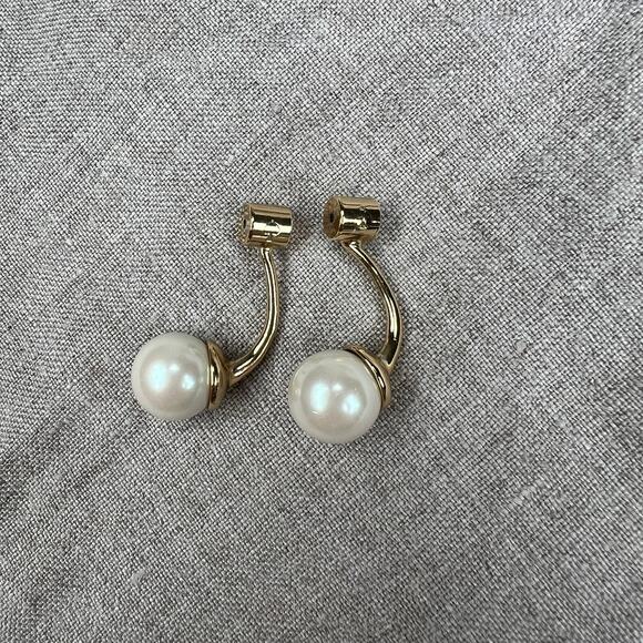 Kate Spade Dainty Sparklers Drop Back Earrings Pink & Faux Pearl Gold Tone - Picture 12 of 12